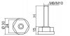 Stopka regulacyjna fi30 - M10x85 - 4 szt. 